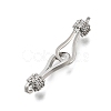Brass Cubic Zirconia Hook and S-Hook Clasps KK-Q048-05P-2