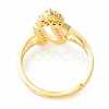 Clear Cubic Zirconia Initial Letter with Crown Adjustable Ring RJEW-M139-17U-3