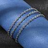 12Pcs 2.4MM 304 Stainless Steel Textured Cable Chain Necklaces for Men Women NJEW-H093-18P-02-2