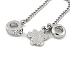 Rack Plating Paw Print Alloy Pink Enamel European Safety Chains FIND-C055-05P-02-2