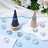 16Pcs 4 Styles 304 Stainless Steel Ovsl Cuff Ring Components RJEW-SC0001-38-4