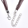 Waxed Cord and Organza Ribbon Necklace Making NCOR-T002-303-3