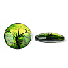 Half Round/Dome Tree Pattern Glass Flatback Cabochons for DIY Projects LS-GGLA-Q037-25mm-M28-06-4