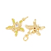 Brass Clear Cubic Zirconia Pendants KK-F931-11G-2