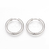 Tarnish Resistant 201 Stainless Steel Huggie Hoop Earrings MAK-R021-19mm-1