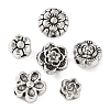 120Pcs 6 Style Tibetan Style Alloy Flower Beads TIBE-YW0001-26-4