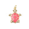 Rack Plating Brass Micro Pave Cubic Zirconia Pendants KK-C021-01G-07-1