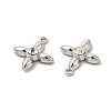 Glass Flower Pendants PALLOY-E024-31P-02-2
