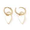 Brass Dangle Huggie Hoop Earrings EJEW-L234-002G-2