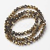 Electroplate Transparent Glass Beads Strands EGLA-A034-T8mm-O14-2