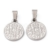 Non-Tarnish 304 Stainless Steel Coin Pendants STAS-F183-01P-A-1