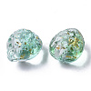 Transparent Spray Painted Glass Beads GLAA-R215-01-B07-2