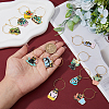 DICOSMETIC Plant Cat Alloy Enamel Wine Glass Charms AJEW-DC0001-37-3