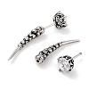 Rose Flower 316 Surgical Stainless Steel Pave Cubic Zirconia Ear False Plugs for Women EJEW-Z050-45A-AS-2
