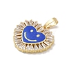 Rack Plating Brass Micro Pave Clear Cubic Zirconia Pendants KK-A224-15G-05-2