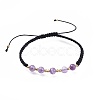 Adjustable Natural Amethyst Braided Bead Bracelets BJEW-JB04599-04-1