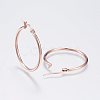 PVD Vacuum Plating 304 Stainless Steel Hoop Earrings EJEW-F105-08RG-2