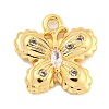 Brass Micro Pave Clear Cubic Zirconia Pendants KK-U015-11G-1