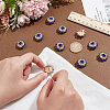 10Pcs 1-Hole Brass Rhinestone Buttons BUTT-NB0001-94D-3