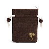 Flower Print Linen Drawstring Gift Bags for Packaging Sachets PW-WG59299-08-1