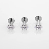 316L Stainless Steel Clear Cubic Zirconia Threadless Labret Stud WGB6B2D-03-1