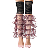 Polyester Ruffle Layered Patchwork Leg Sleeves AJEW-WH20042-75C-1