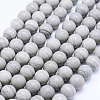Natural Silver Line Jasper Beads Strands X-G-F531-8mm-O-1