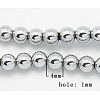 PVD Vacuum Plating Platinum Plated Hematite Beads Strands X-G-D010-1-1