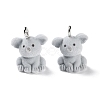 Animal Shape Flocky Resin Pendants RESI-Q229-01B-1