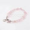 Chip Natural Rose Quartz Beaded Bracelets BJEW-JB02322-01-1