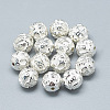 925 Sterling Silver Om Beads STER-T002-64S-1