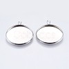 Tarnish Resistant 304 Stainless Steel Pendant Cabochon Settings X-STAS-I069-37-25MM-1