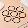7Pcs 7 Style Natural & Synthetic Mixed Gemstone & Alloy Beaded Stretch Bracelets Set for Women BJEW-JB09262-6