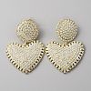 Crystal Rhinestone Heart Dangle Stud Earrings with 925 Sterling Silver Pin EJEW-WH0011-27LG-1