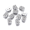 Alloy Initial Slide Charms with Grade A Rhinestones ALRI-R032-B-FF-1