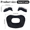 Plush Fiber Self-adhesive Artificial 2 Pairs Eyebrow & 2Pcs Mustaches DIY-GF0011-79-2