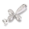 Brass Micro Pave Clear Cubic Zirconia Pendants ZIRC-O038-09P-3