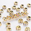 Brass Grade A Rhinestone Spacer Beads RSB034NF-02G-1