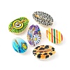 40Pcs 5 Styles Printed Natural Cowrie Shell Beads SHEL-FS0001-05-2