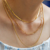 304 Stainless Steel Rope Chain 3 Layer Necklaces for Women NJEW-A057-02B-G-1