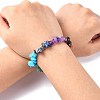 Chakra Gemstone Stretch Bracelets BJEW-JB02288-02-5