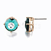 Brass Stud Earrings GLAA-S193-039D-LG-3
