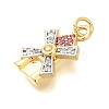 Brass Micro Pave Cubic Zirconia Pendants LS-KK-U040-05G-01-2