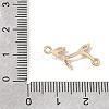 Brass Micro Pave Cubic Zirconia Connector Charms CU-CBAA2A4-01G-02-3