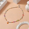 Glass Seed Beaded Necklaces NJEW-JN04261-6