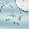 2 Sets 2 Styles Clear Cubic Zirconia Stud Earrings & Butterfly Pendant Necklaces Set SJEW-HY0001-01-5