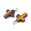 Natural Tiger Eye Pendants G-PW0006-02P-13-3