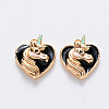 Brass Enamel Pendants KK-T049-025G-04-NF-1