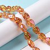 Transparent Electroplate Glass Beads Strands GLAA-C025-02-3