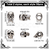 60Pcs 2 Styles Zinc Alloy European Beads FIND-SC0012-29-2